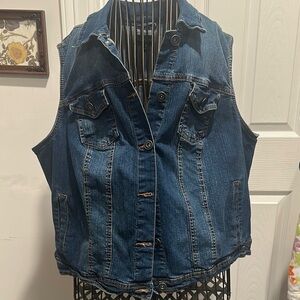 New Look Dark Blue Denim Vest